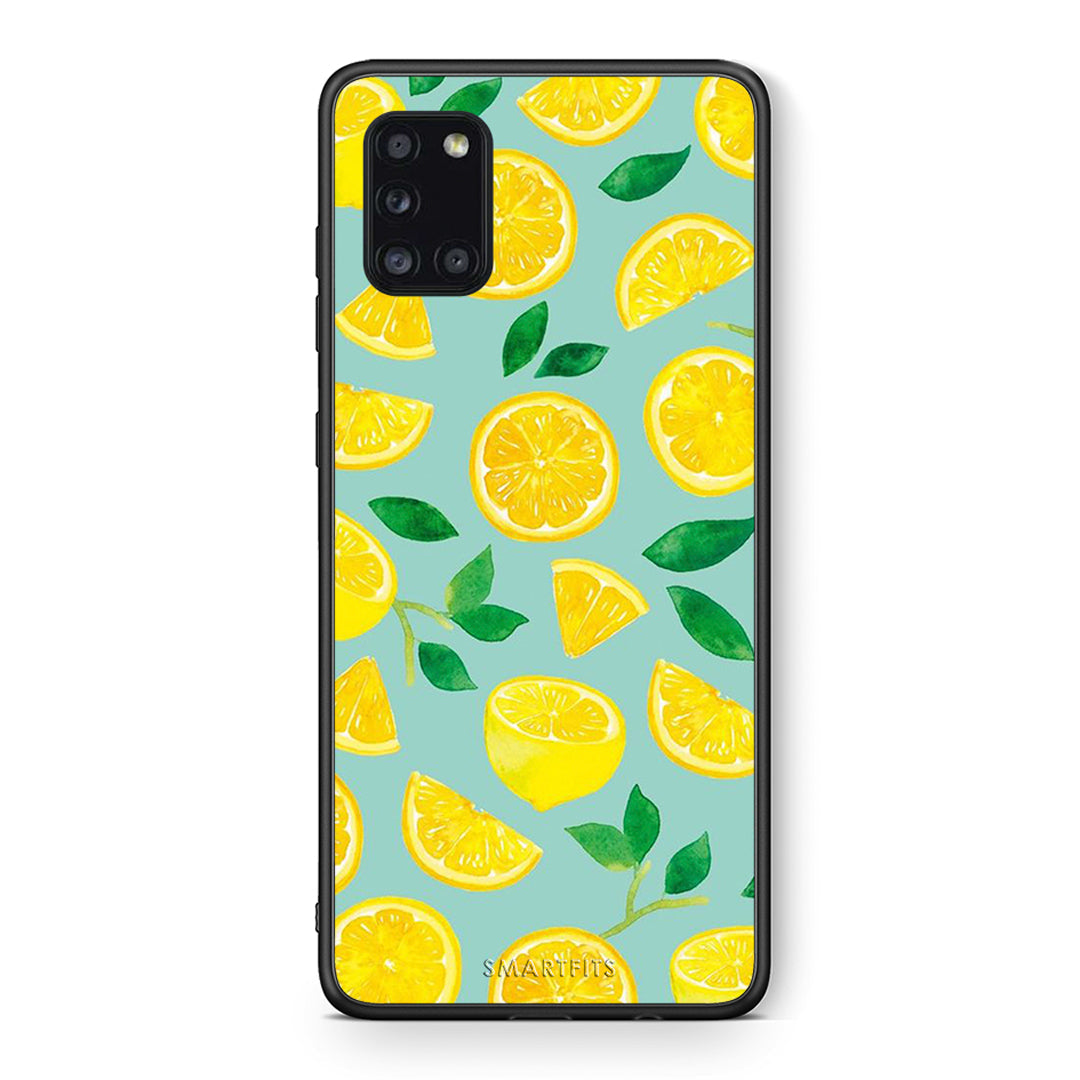 Θήκη Samsung Galaxy A31 Lemons από τη Smartfits με σχέδιο στο πίσω μέρος και μαύρο περίβλημα | Samsung Galaxy A31 Lemons case with colorful back and black bezels