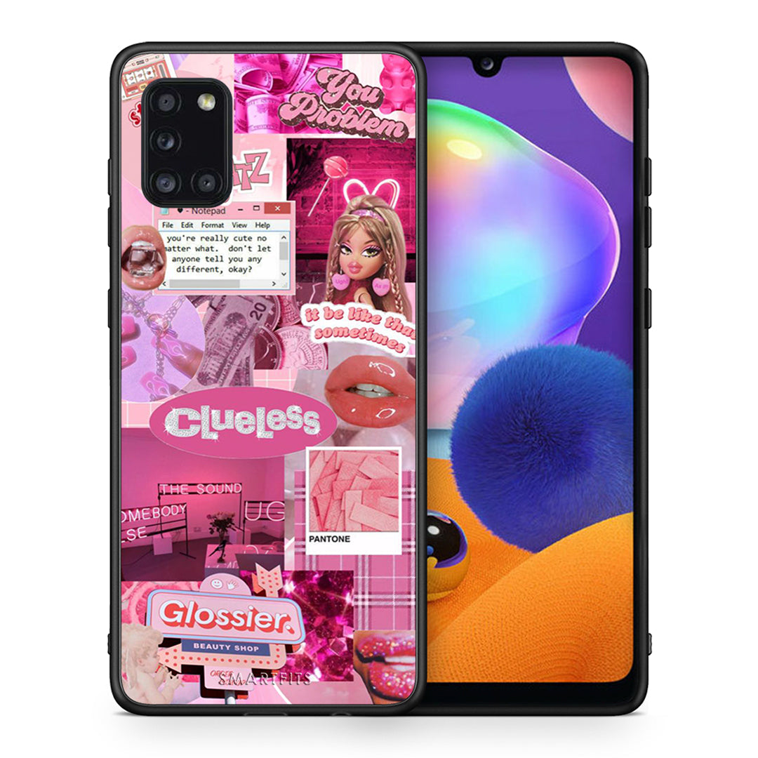 Θήκη Αγίου Βαλεντίνου Samsung Galaxy A31 Pink Love από τη Smartfits με σχέδιο στο πίσω μέρος και μαύρο περίβλημα | Samsung Galaxy A31 Pink Love case with colorful back and black bezels