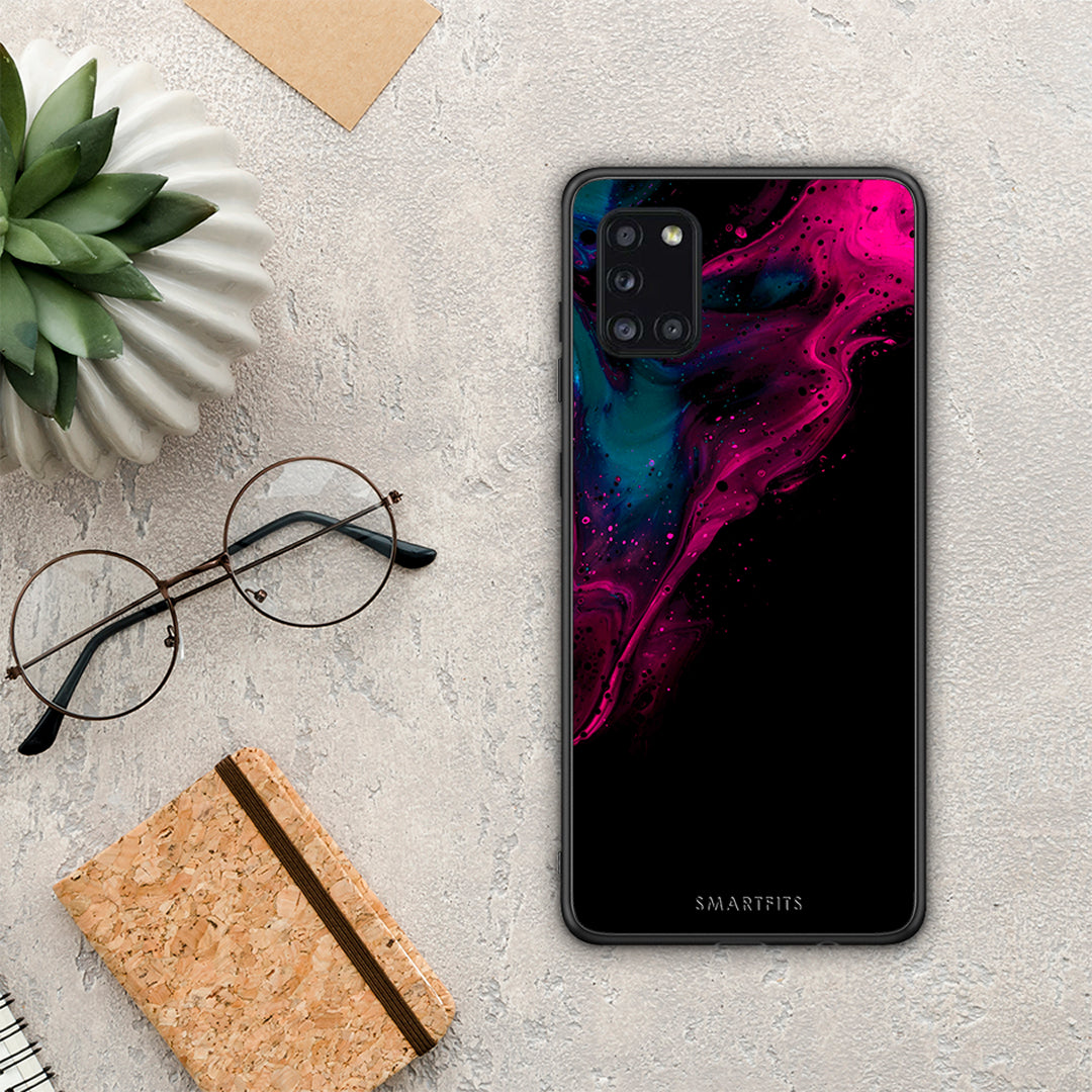 Watercolor Pink Black - Samsung Galaxy A31 θήκη