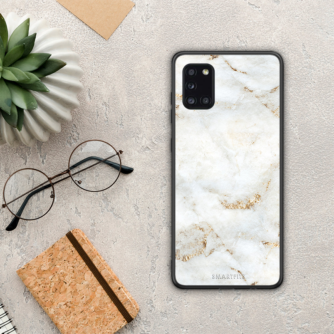 White Gold Marble - Samsung Galaxy A31 θήκη