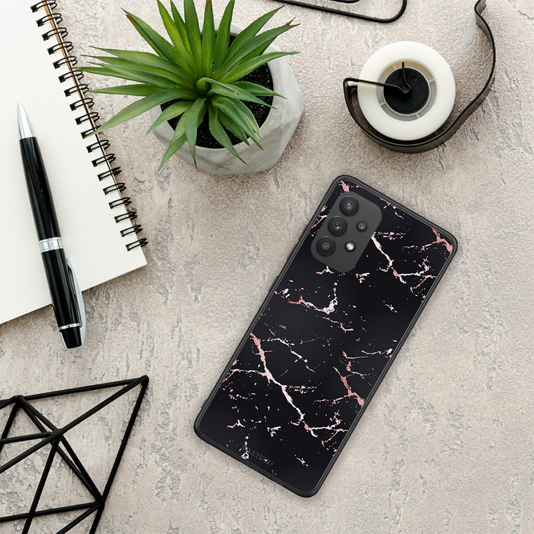 Marble Black Rosegold - Samsung Galaxy A32 4G θήκη