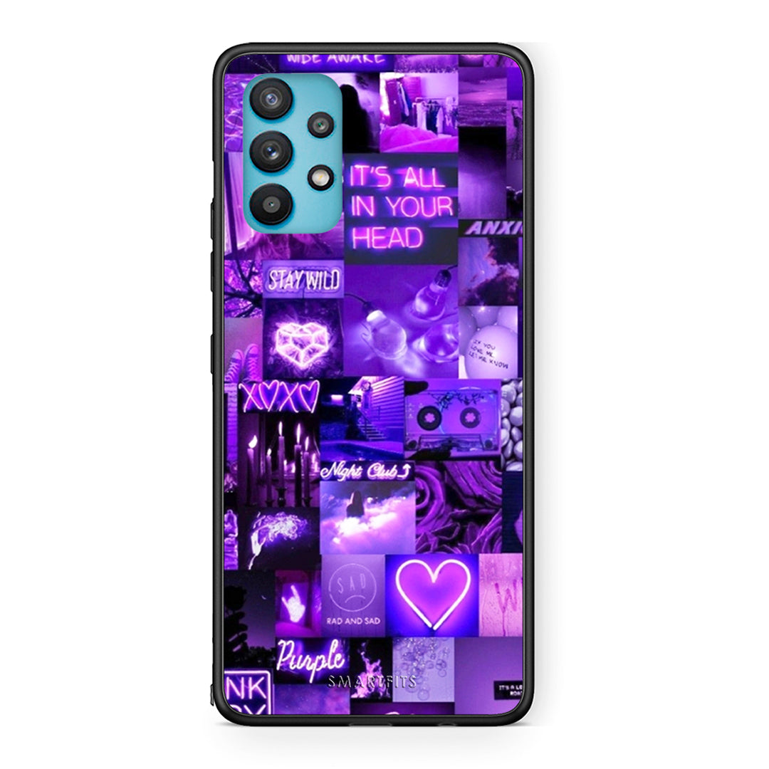 Samsung Galaxy A32 5G Collage Stay Wild Θήκη Αγίου Βαλεντίνου από τη Smartfits με σχέδιο στο πίσω μέρος και μαύρο περίβλημα | Smartphone case with colorful back and black bezels by Smartfits