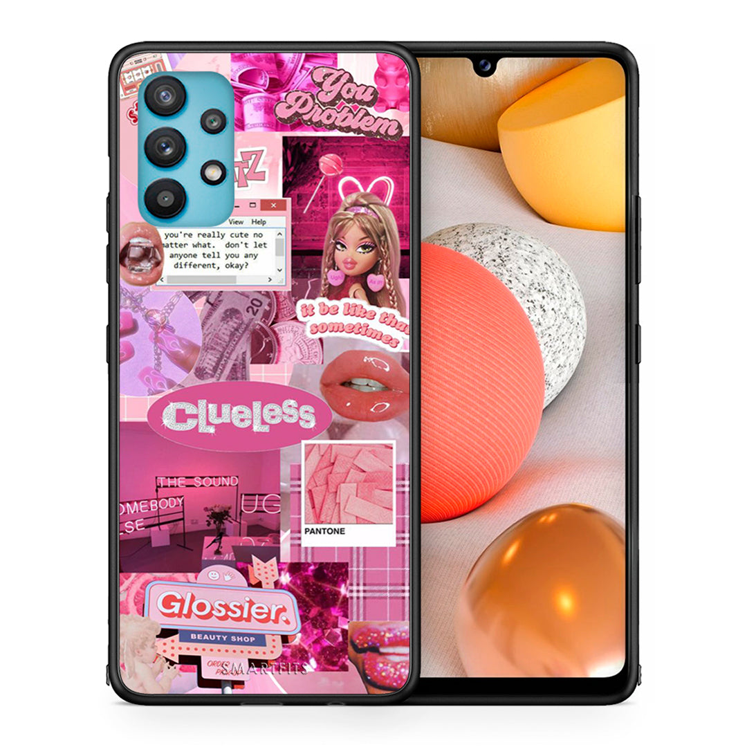 Θήκη Αγίου Βαλεντίνου Samsung Galaxy A32 5G Pink Love από τη Smartfits με σχέδιο στο πίσω μέρος και μαύρο περίβλημα | Samsung Galaxy A32 5G Pink Love case with colorful back and black bezels
