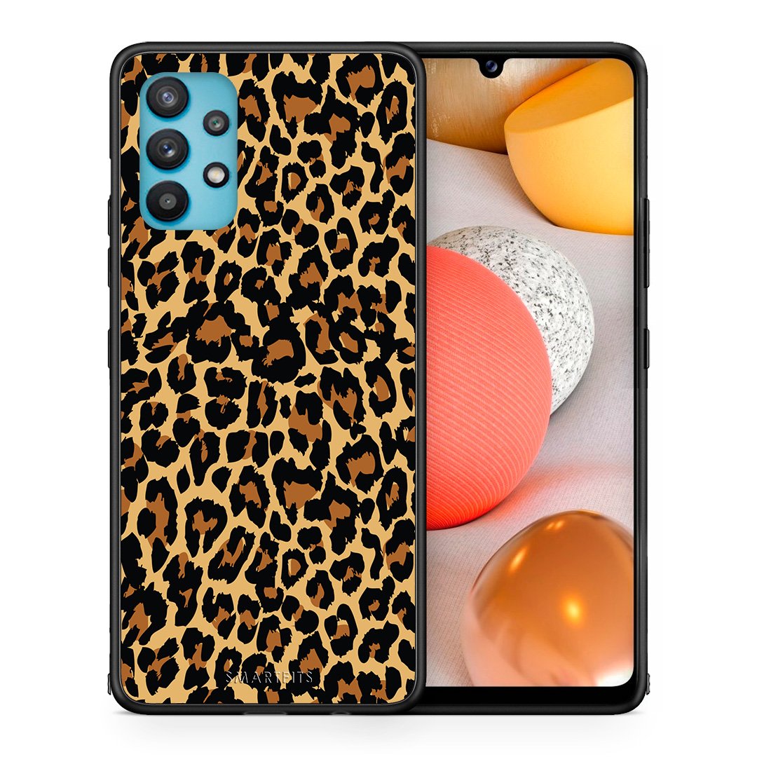 Θήκη Samsung Galaxy A32 5G  Leopard Animal από τη Smartfits με σχέδιο στο πίσω μέρος και μαύρο περίβλημα | Samsung Galaxy A32 5G  Leopard Animal case with colorful back and black bezels