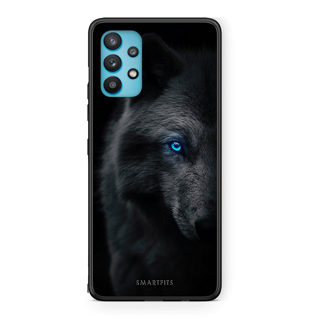 Samsung Galaxy A32 5G  Dark Wolf θήκη από τη Smartfits με σχέδιο στο πίσω μέρος και μαύρο περίβλημα | Smartphone case with colorful back and black bezels by Smartfits