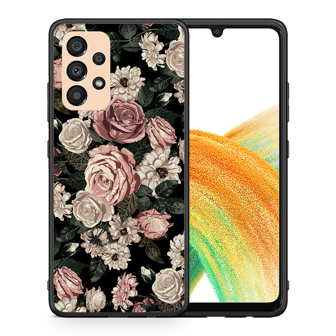 Θήκη Samsung A33 5G Wild Roses Flower από τη Smartfits με σχέδιο στο πίσω μέρος και μαύρο περίβλημα | Samsung A33 5G Wild Roses Flower case with colorful back and black bezels