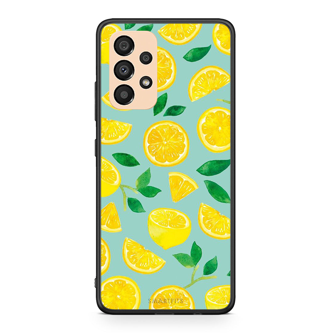 Samsung A33 5G Lemons θήκη από τη Smartfits με σχέδιο στο πίσω μέρος και μαύρο περίβλημα | Smartphone case with colorful back and black bezels by Smartfits