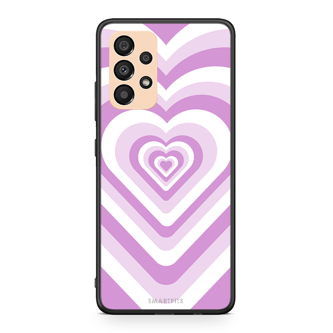 Samsung A33 5G Lilac Hearts θήκη από τη Smartfits με σχέδιο στο πίσω μέρος και μαύρο περίβλημα | Smartphone case with colorful back and black bezels by Smartfits