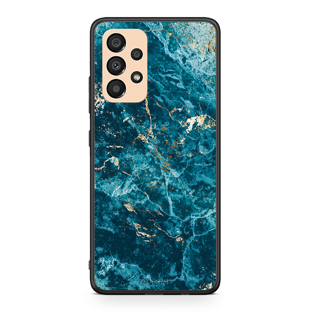 Samsung A33 5G Marble Blue θήκη από τη Smartfits με σχέδιο στο πίσω μέρος και μαύρο περίβλημα | Smartphone case with colorful back and black bezels by Smartfits