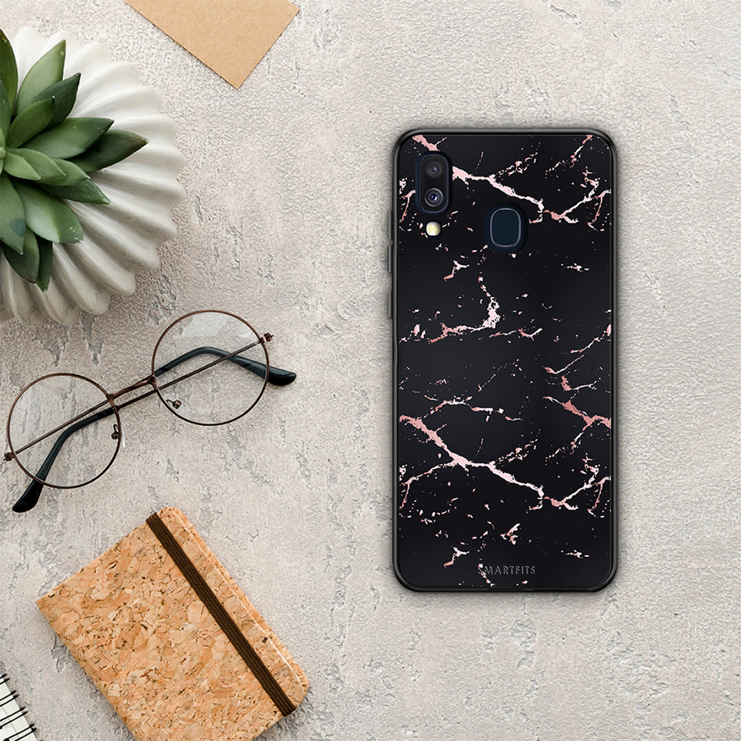 Marble Black Rosegold - Samsung Galaxy A40 θήκη