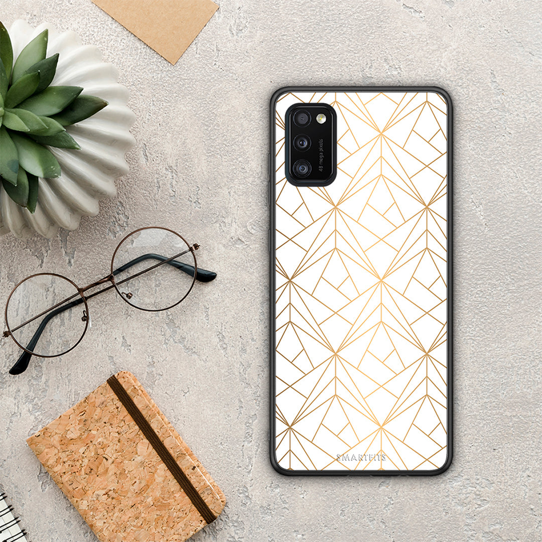 Geometric Luxury White - Samsung Galaxy A41 θήκη