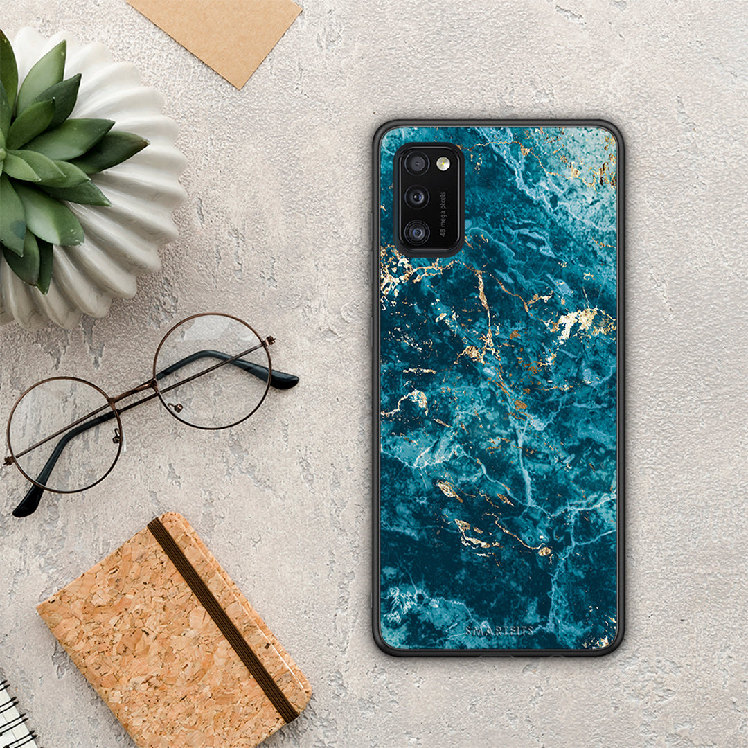 Marble Blue - Samsung Galaxy A41 θήκη