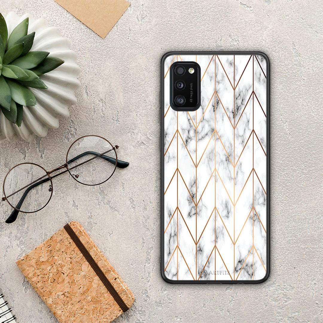 Marble Gold Geometric - Samsung Galaxy A41 θήκη