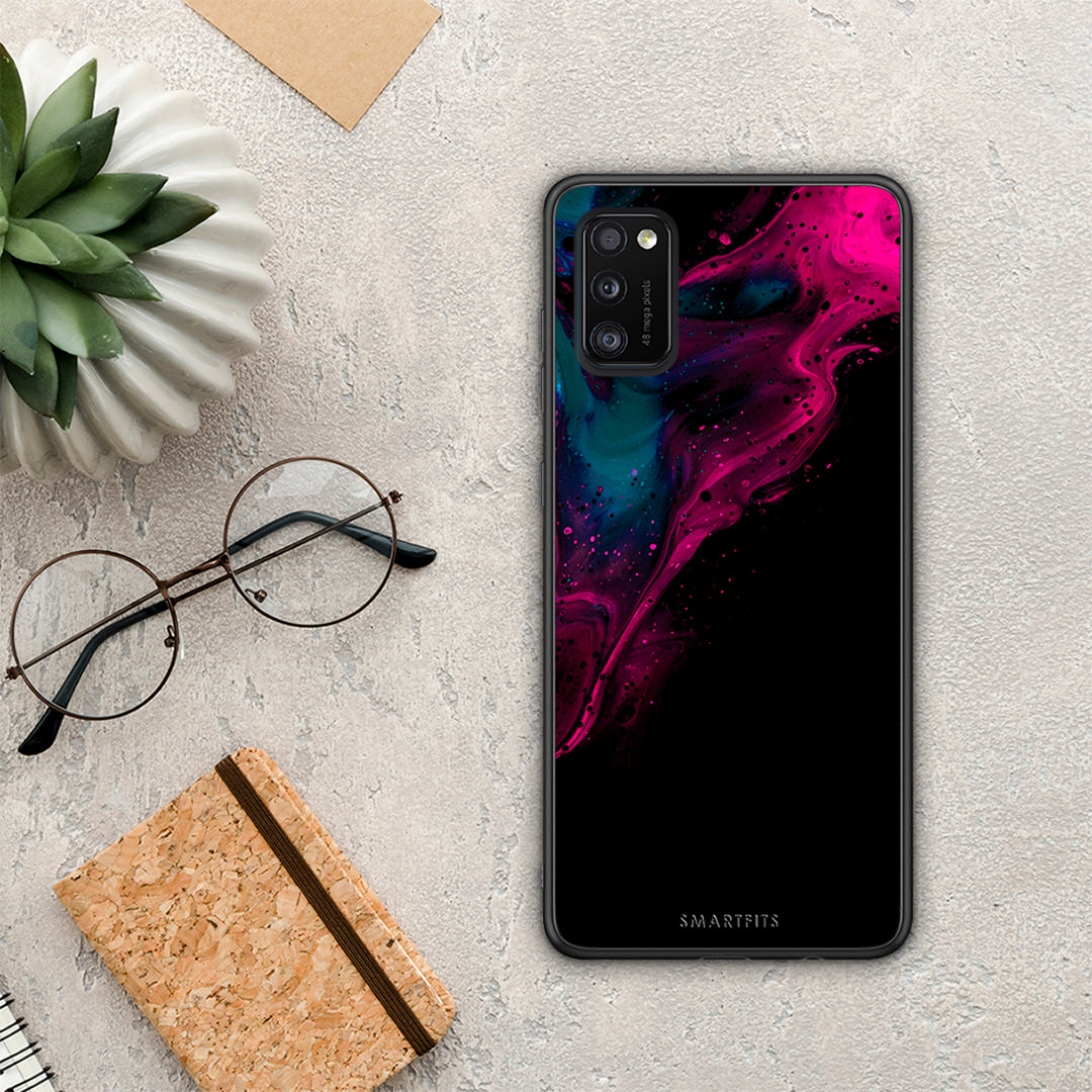 Watercolor Pink Black - Samsung Galaxy A41 θήκη