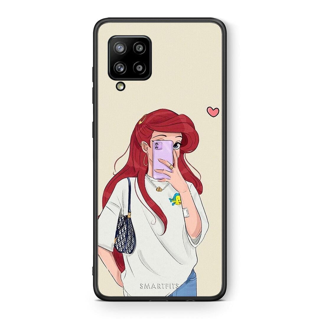 Θήκη Samsung Galaxy A42 Walking Mermaid από τη Smartfits με σχέδιο στο πίσω μέρος και μαύρο περίβλημα | Samsung Galaxy A42 Walking Mermaid case with colorful back and black bezels