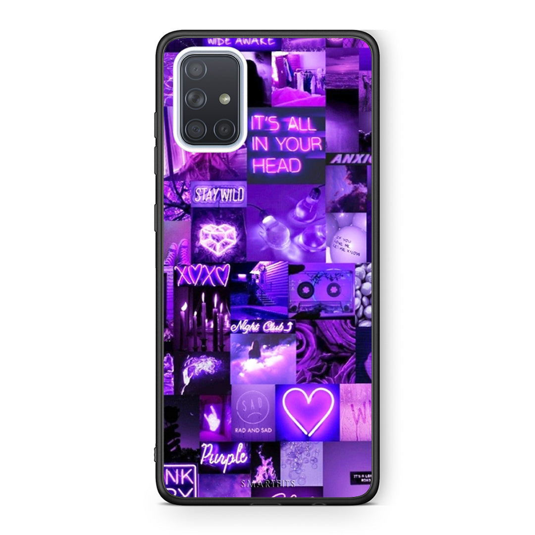 Samsung A71 Collage Stay Wild Θήκη Αγίου Βαλεντίνου από τη Smartfits με σχέδιο στο πίσω μέρος και μαύρο περίβλημα | Smartphone case with colorful back and black bezels by Smartfits