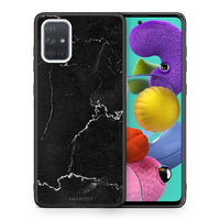 Thumbnail for Θήκη Samsung A51 Marble Black από τη Smartfits με σχέδιο στο πίσω μέρος και μαύρο περίβλημα | Samsung A51 Marble Black case with colorful back and black bezels