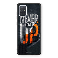 Thumbnail for Samsung A71 Never Give Up Θήκη Αγίου Βαλεντίνου από τη Smartfits με σχέδιο στο πίσω μέρος και μαύρο περίβλημα | Smartphone case with colorful back and black bezels by Smartfits