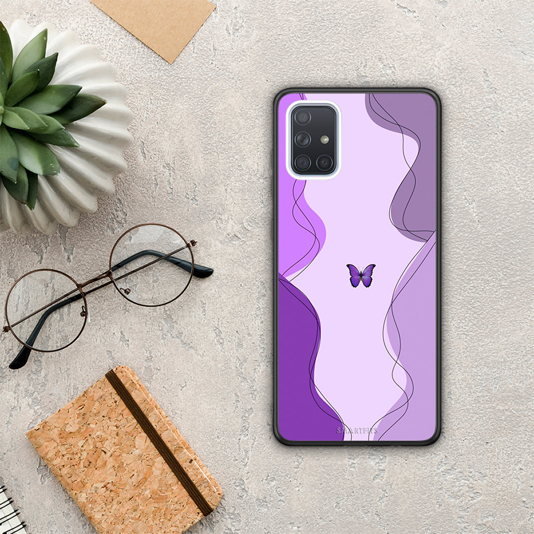 Purple Mariposa - Samsung Galaxy A51 θήκη
