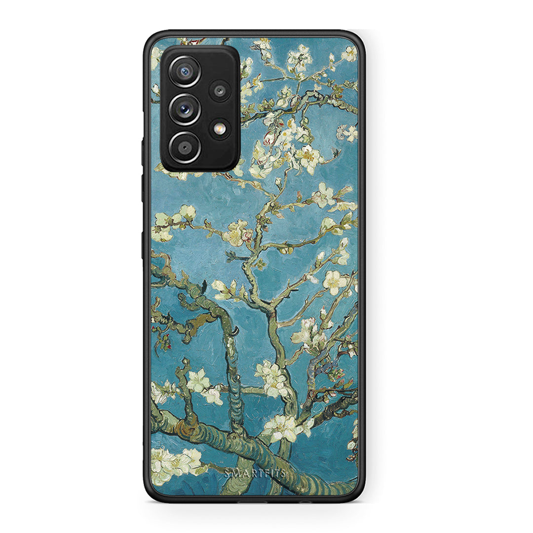 Samsung Galaxy A52 White Blossoms θήκη από τη Smartfits με σχέδιο στο πίσω μέρος και μαύρο περίβλημα | Smartphone case with colorful back and black bezels by Smartfits