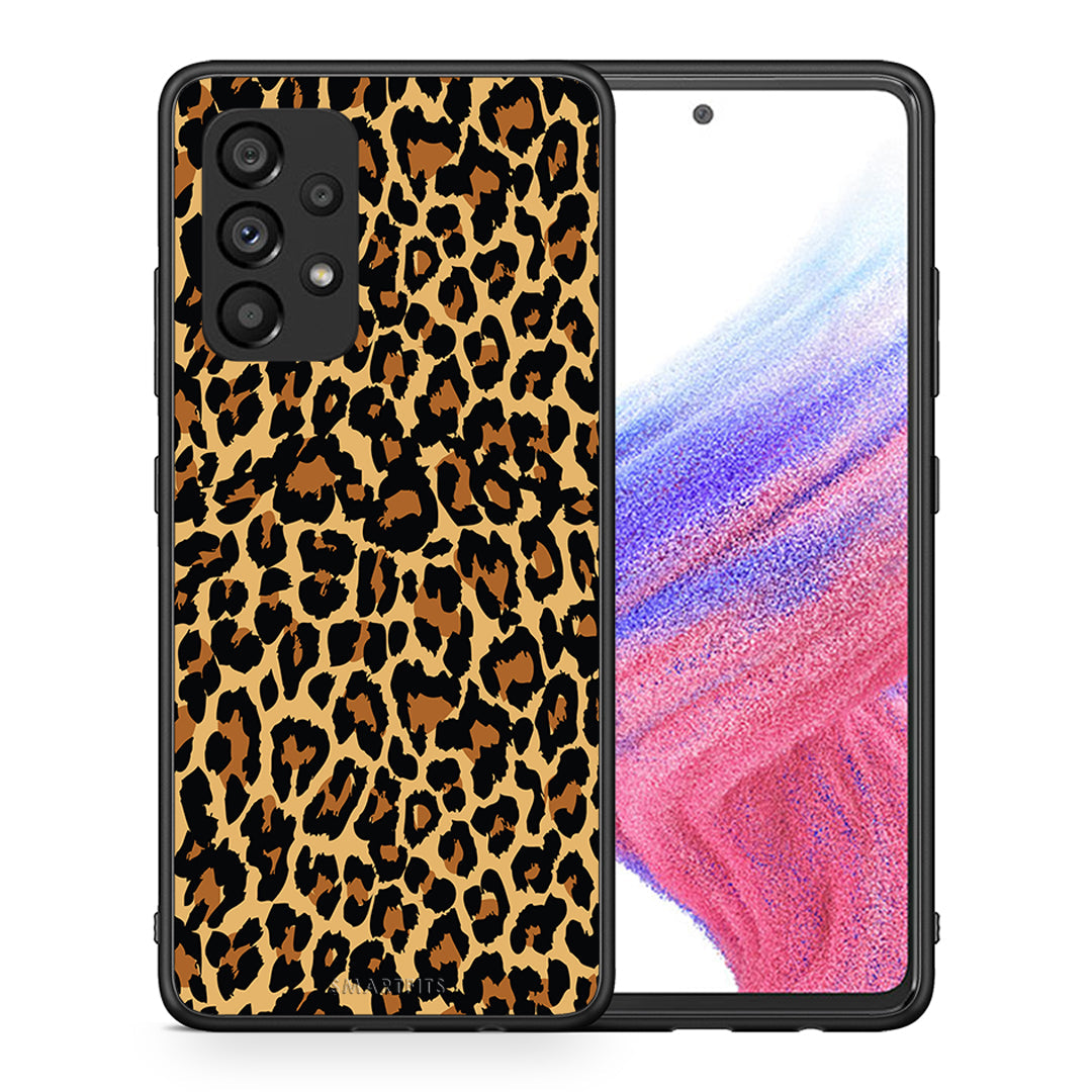 Θήκη Samsung A53 5G Leopard Animal από τη Smartfits με σχέδιο στο πίσω μέρος και μαύρο περίβλημα | Samsung A53 5G Leopard Animal case with colorful back and black bezels