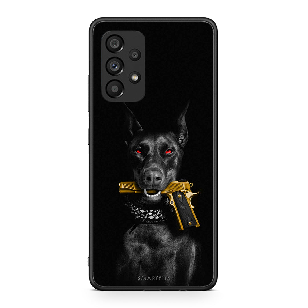 Samsung A53 5G Golden Gun Θήκη Αγίου Βαλεντίνου από τη Smartfits με σχέδιο στο πίσω μέρος και μαύρο περίβλημα | Smartphone case with colorful back and black bezels by Smartfits