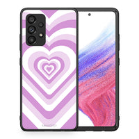 Thumbnail for Θήκη Samsung A53 5G Lilac Hearts από τη Smartfits με σχέδιο στο πίσω μέρος και μαύρο περίβλημα | Samsung A53 5G Lilac Hearts case with colorful back and black bezels