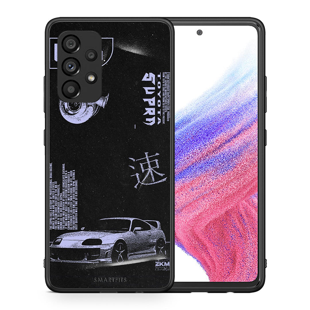 Θήκη Αγίου Βαλεντίνου Samsung A53 5G Tokyo Drift από τη Smartfits με σχέδιο στο πίσω μέρος και μαύρο περίβλημα | Samsung A53 5G Tokyo Drift case with colorful back and black bezels