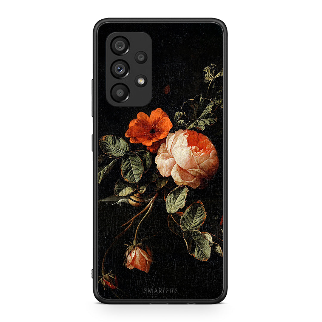 Samsung A53 5G Vintage Roses θήκη από τη Smartfits με σχέδιο στο πίσω μέρος και μαύρο περίβλημα | Smartphone case with colorful back and black bezels by Smartfits