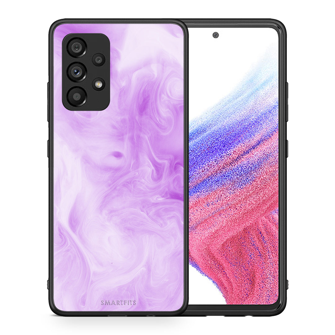 Θήκη Samsung A53 5G Lavender Watercolor από τη Smartfits με σχέδιο στο πίσω μέρος και μαύρο περίβλημα | Samsung A53 5G Lavender Watercolor case with colorful back and black bezels