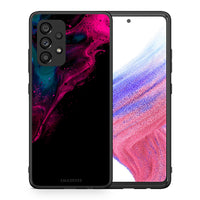 Thumbnail for Θήκη Samsung A53 5G Pink Black Watercolor από τη Smartfits με σχέδιο στο πίσω μέρος και μαύρο περίβλημα | Samsung A53 5G Pink Black Watercolor case with colorful back and black bezels