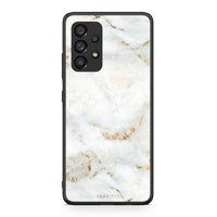 Thumbnail for Samsung A53 5G White Gold Marble θήκη από τη Smartfits με σχέδιο στο πίσω μέρος και μαύρο περίβλημα | Smartphone case with colorful back and black bezels by Smartfits