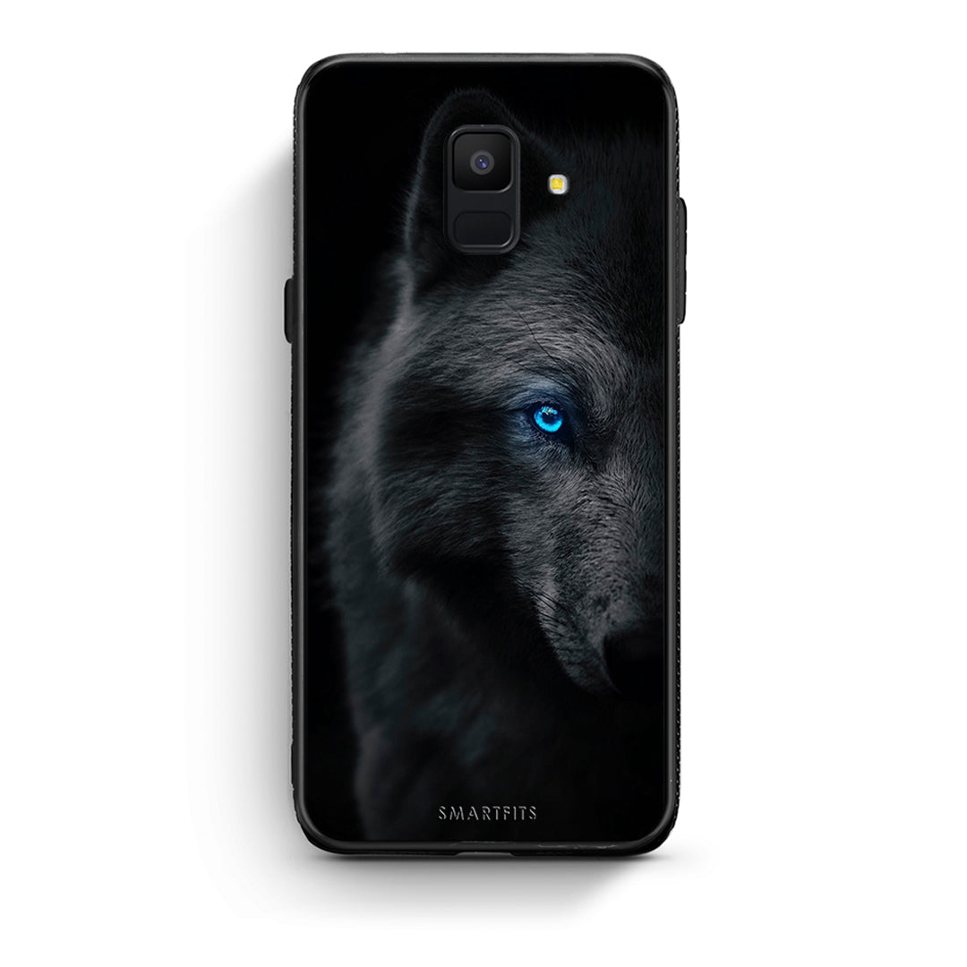 samsung A6 Dark Wolf θήκη από τη Smartfits με σχέδιο στο πίσω μέρος και μαύρο περίβλημα | Smartphone case with colorful back and black bezels by Smartfits