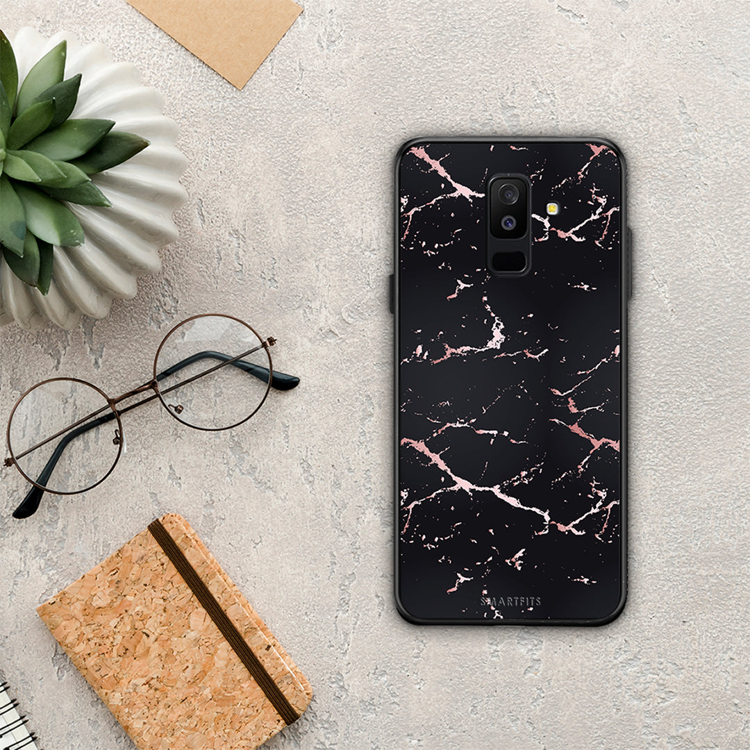 Marble Black Rosegold - Samsung Galaxy A6+ 2018 θήκη