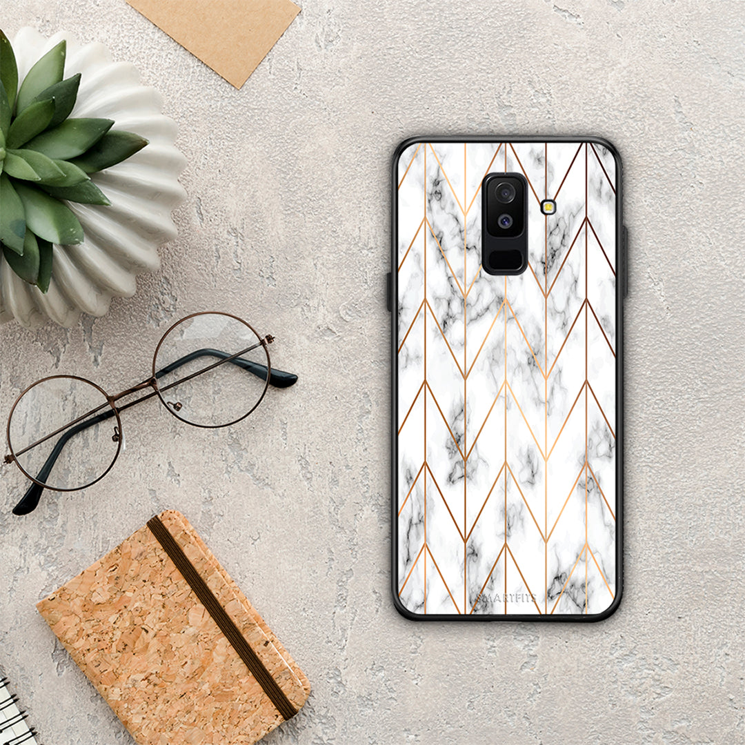 Marble Gold Geometric - Samsung Galaxy A6+ 2018 θήκη