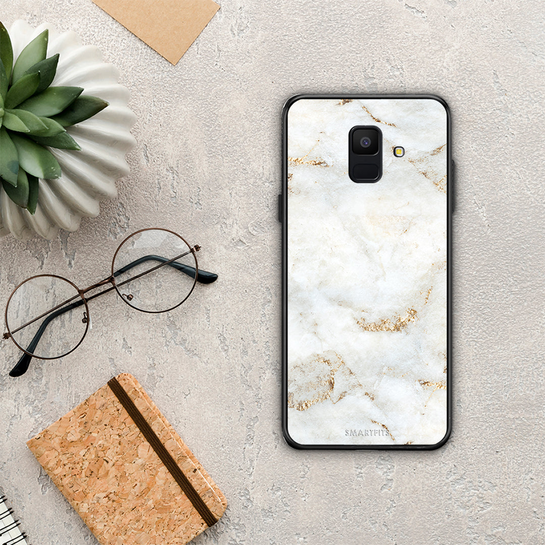 White Gold Marble - Samsung Galaxy A6 2018 θήκη