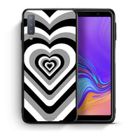 Thumbnail for Θήκη Samsung A7 2018 Black Hearts από τη Smartfits με σχέδιο στο πίσω μέρος και μαύρο περίβλημα | Samsung A7 2018 Black Hearts case with colorful back and black bezels