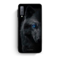 Thumbnail for samsung A7 Dark Wolf θήκη από τη Smartfits με σχέδιο στο πίσω μέρος και μαύρο περίβλημα | Smartphone case with colorful back and black bezels by Smartfits