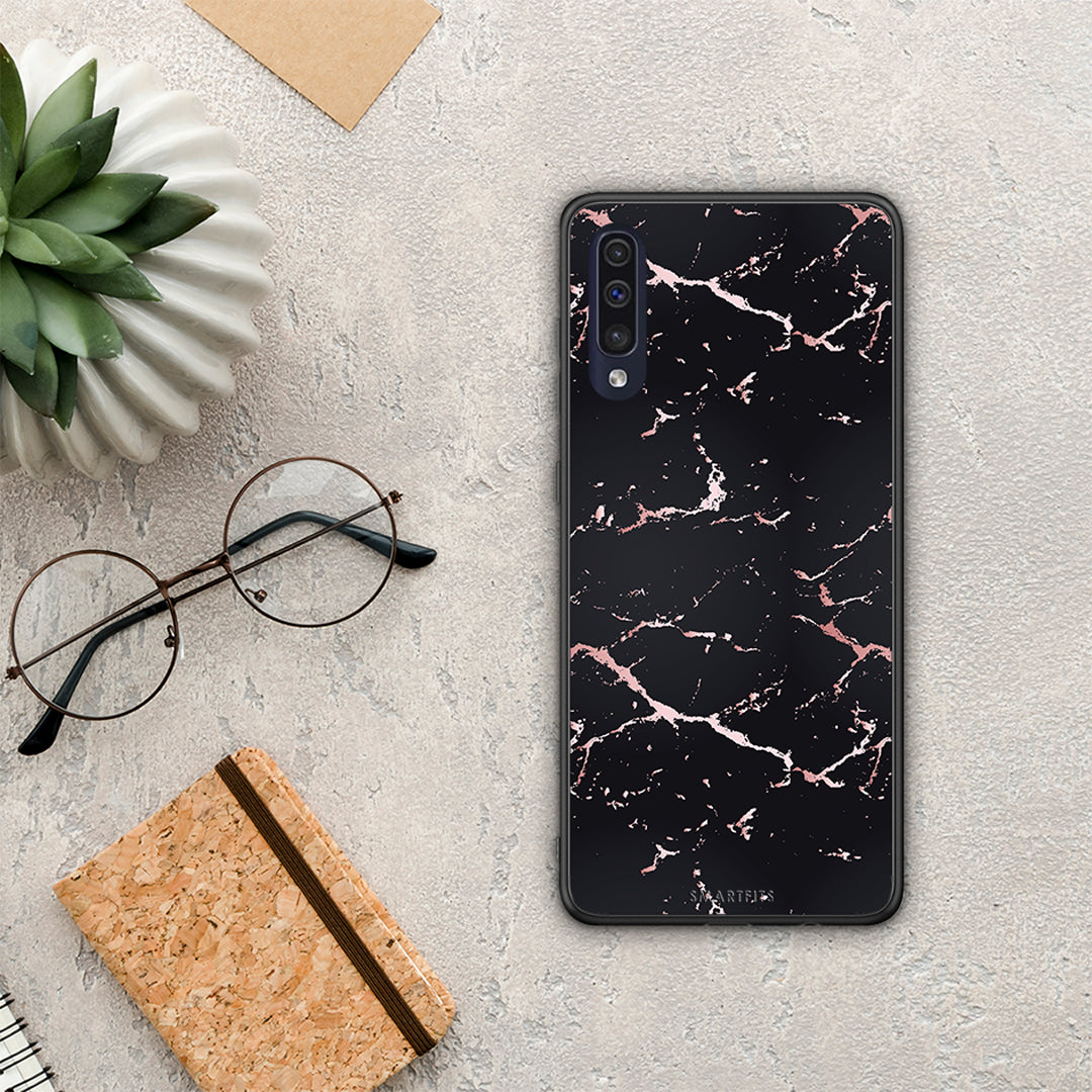Marble Black Rosegold - Samsung Galaxy A70 θήκη