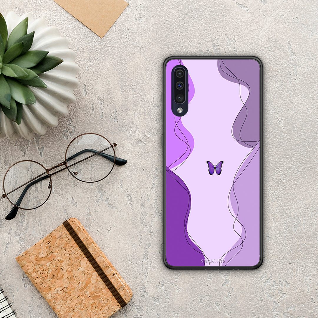 Purple Mariposa - Samsung Galaxy A70 θήκη