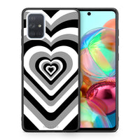 Thumbnail for Θήκη Samsung A71 Black Hearts από τη Smartfits με σχέδιο στο πίσω μέρος και μαύρο περίβλημα | Samsung A71 Black Hearts case with colorful back and black bezels