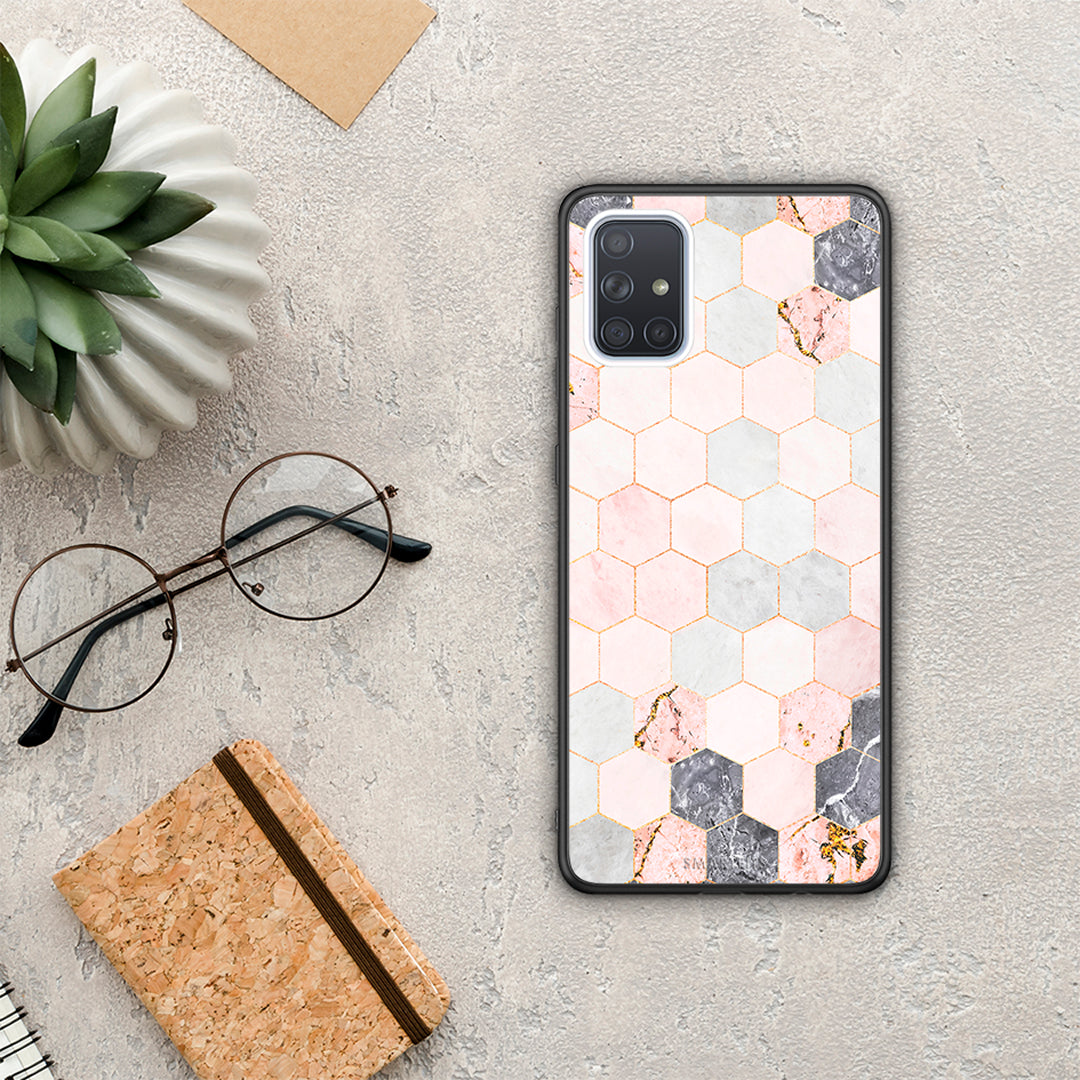Marble Hexagon Pink - Samsung Galaxy A71 θήκη