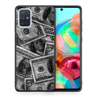 Thumbnail for Θήκη Samsung A71 Money Dollars από τη Smartfits με σχέδιο στο πίσω μέρος και μαύρο περίβλημα | Samsung A71 Money Dollars case with colorful back and black bezels