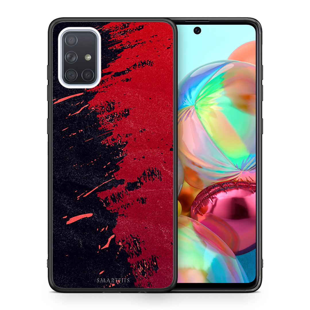 Θήκη Αγίου Βαλεντίνου Samsung A71 Red Paint από τη Smartfits με σχέδιο στο πίσω μέρος και μαύρο περίβλημα | Samsung A71 Red Paint case with colorful back and black bezels