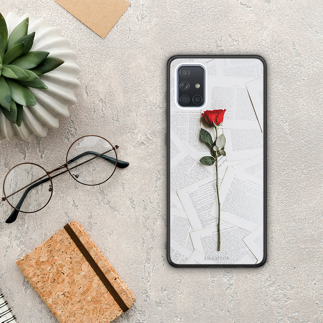 Red Rose - Samsung Galaxy A71 θήκη
