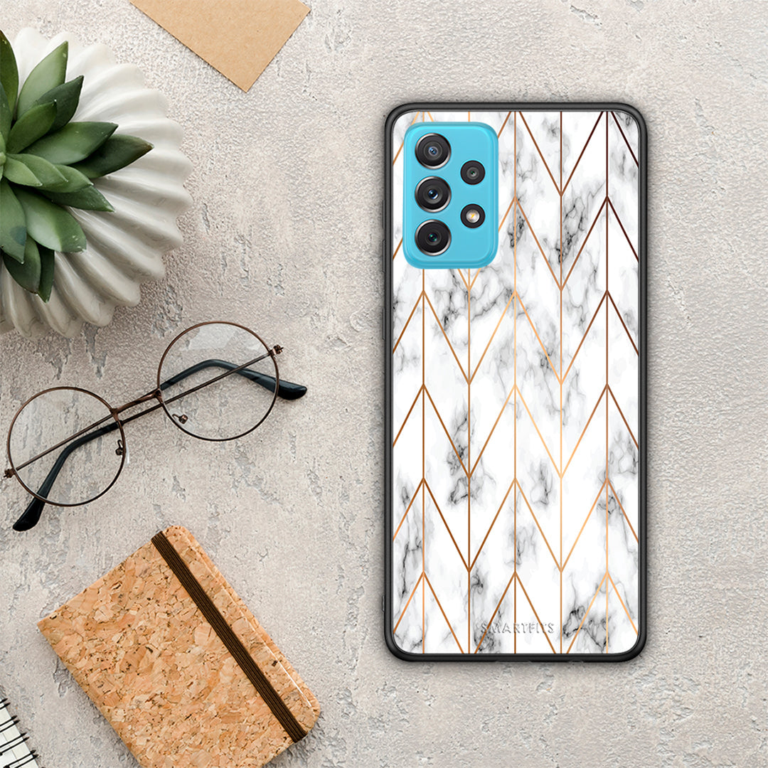 Marble Gold Geometric - Samsung Galaxy A72 θήκη