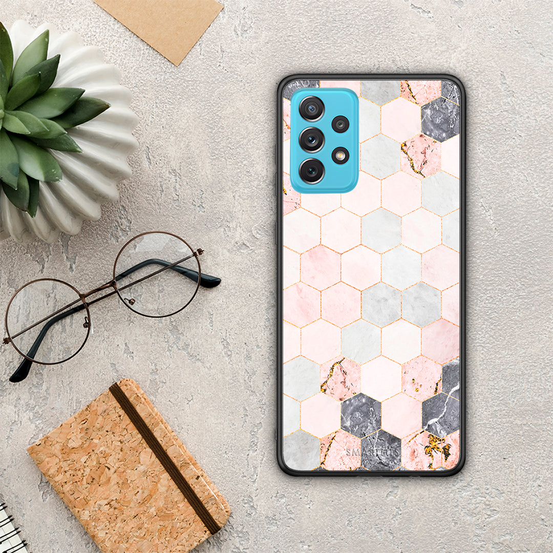 Marble Hexagon Pink - Samsung Galaxy A72 θήκη