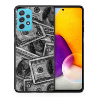 Thumbnail for Θήκη Samsung A72 Money Dollars από τη Smartfits με σχέδιο στο πίσω μέρος και μαύρο περίβλημα | Samsung A72 Money Dollars case with colorful back and black bezels