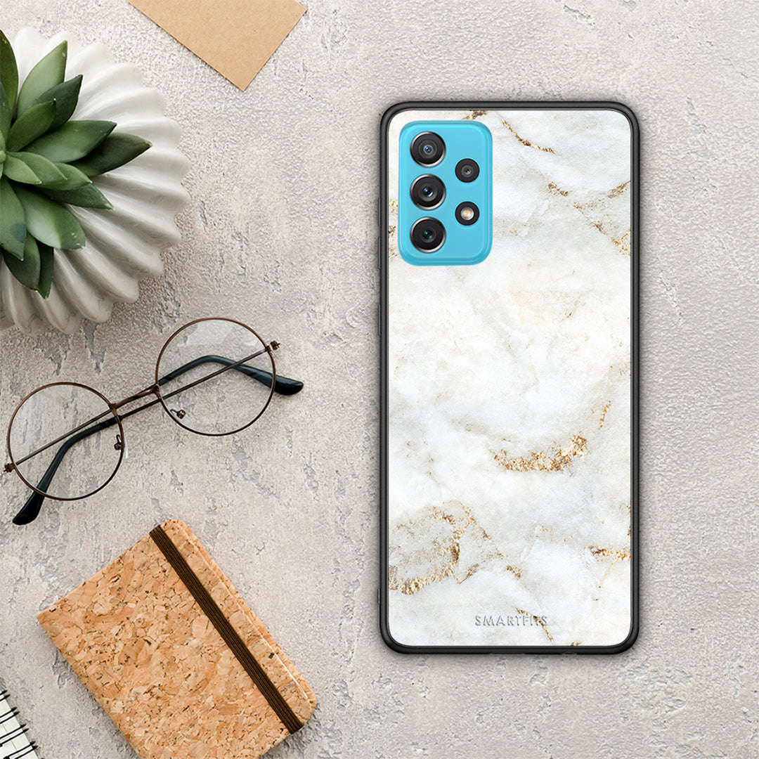 White Gold Marble - Samsung Galaxy A72 θήκη
