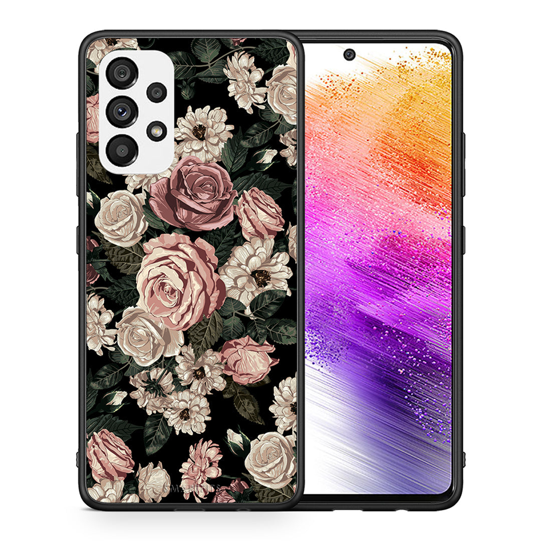 Θήκη Samsung A73 5G Wild Roses Flower από τη Smartfits με σχέδιο στο πίσω μέρος και μαύρο περίβλημα | Samsung A73 5G Wild Roses Flower case with colorful back and black bezels